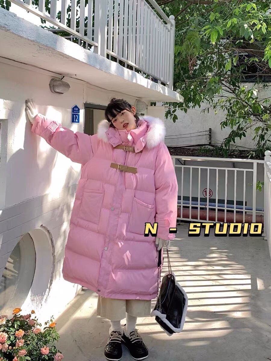 3カラー】ダウン コート アウター ピンク ジャケット ファー フード