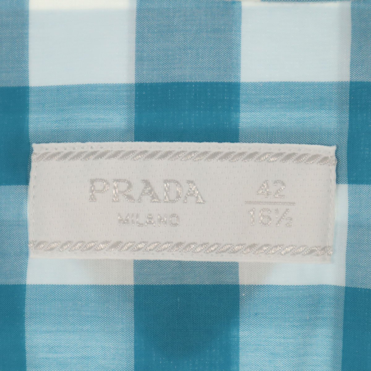 PRADA made in Italy Gingham Check Pattern Long sleeve Cotton shirt