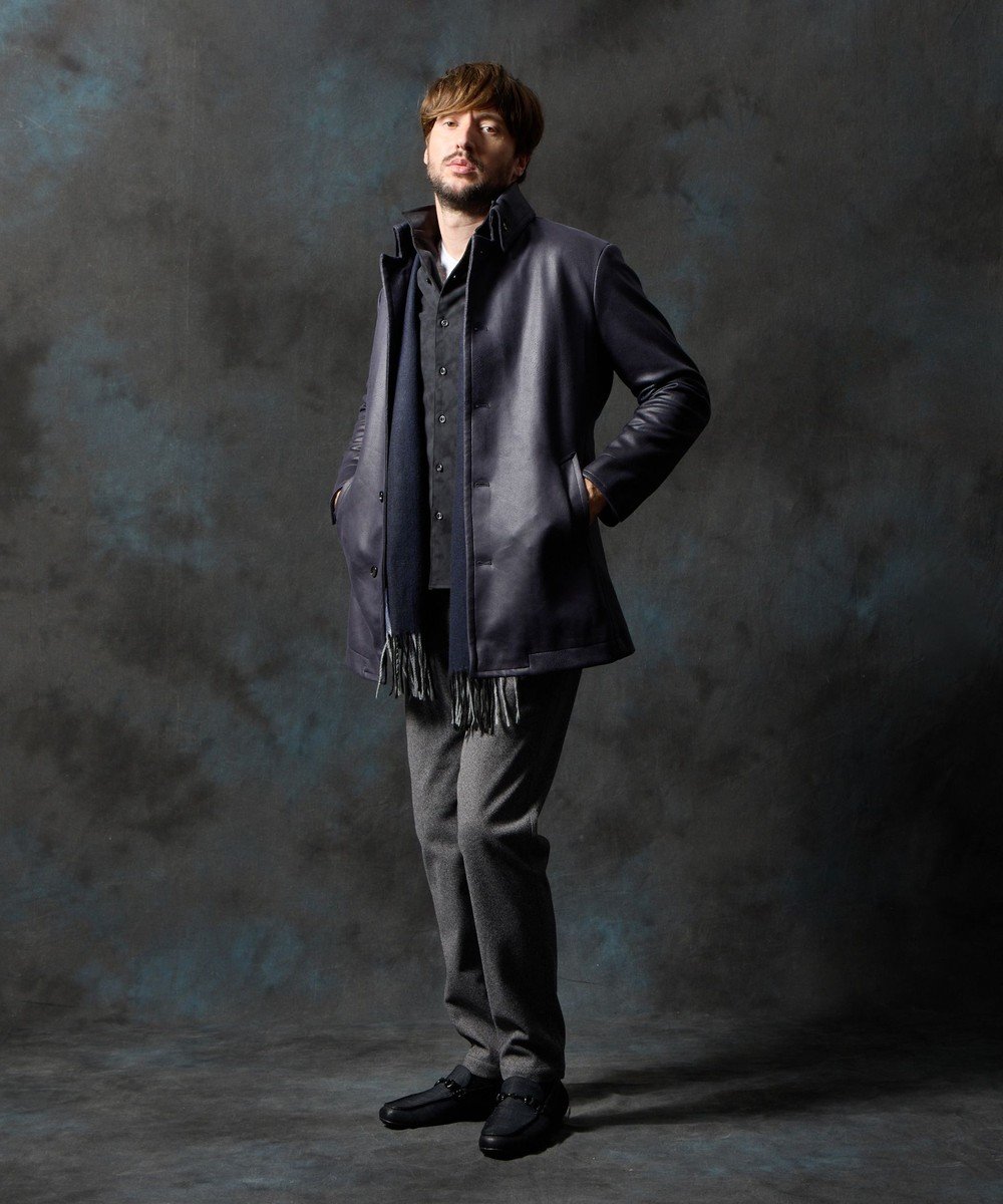 マイクロ起毛ポンチ ムラプリントスタンドコート｜その他コート