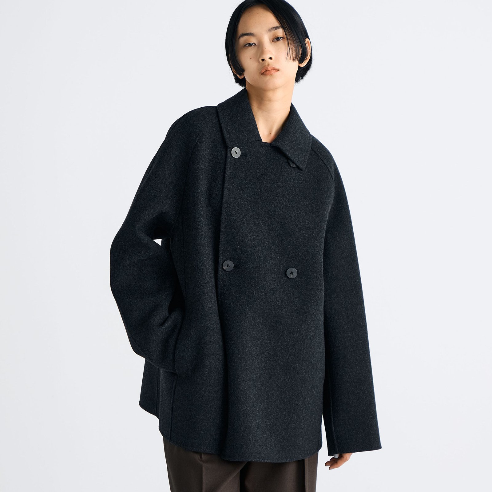 ウールカシミヤ ダブルフェイス ショートコート｜トゥモローランド