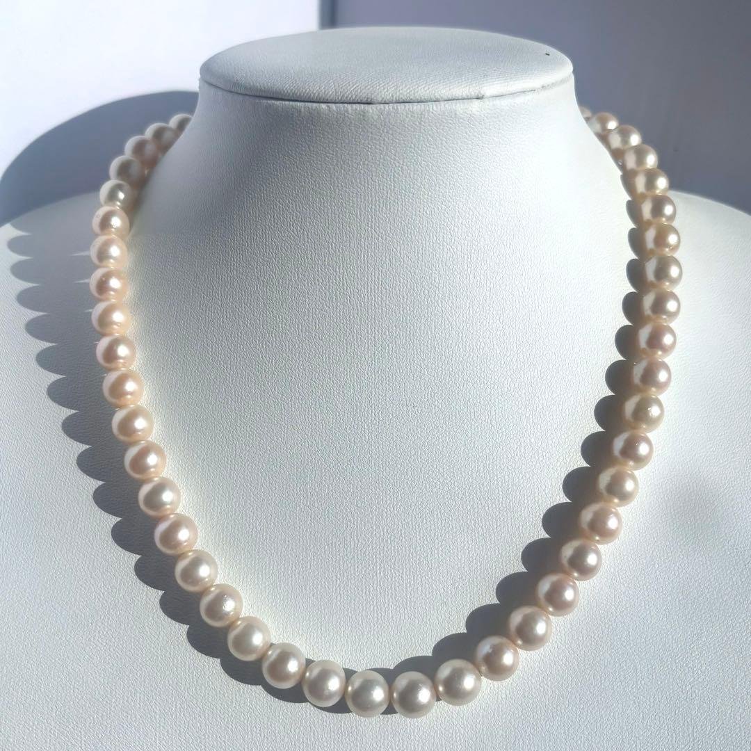 【艶テリ良✨大珠8.5m】あこや本真珠 パールネックレス　干渉色◎ シルバー刻印 艶テリ良✨大珠8.5m】あこや本真珠 パールネックレス 干渉色