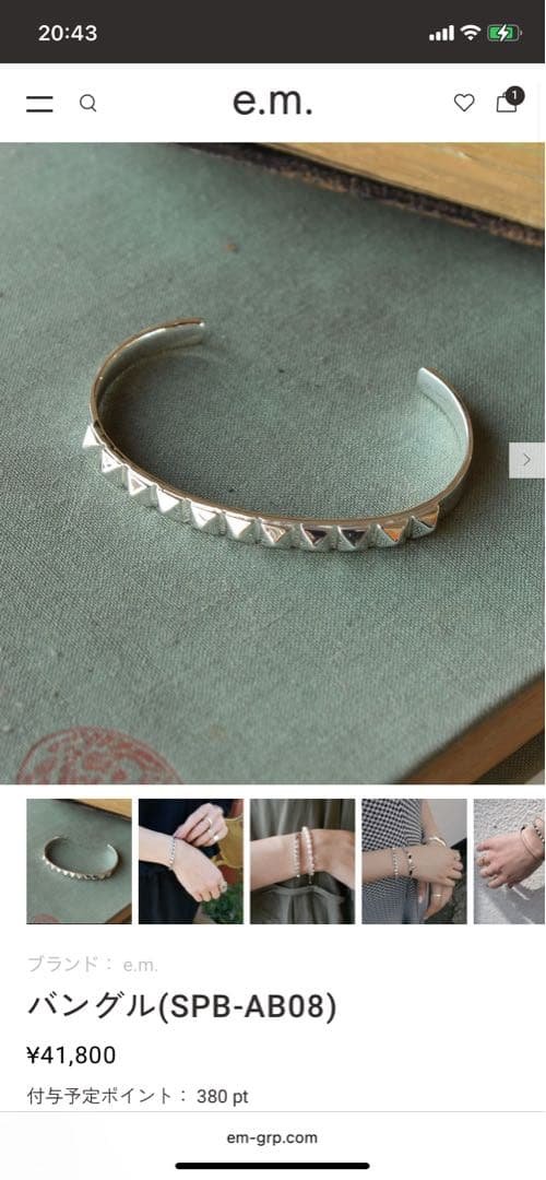 e.m. シルバースタッズバングル SPB-AB08 バングル(SPB-AB08)